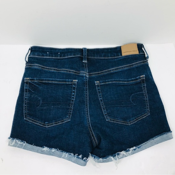 American Eagle Hi-rise shortie denim shorts woman’s size 8 - Picture 2 of 4